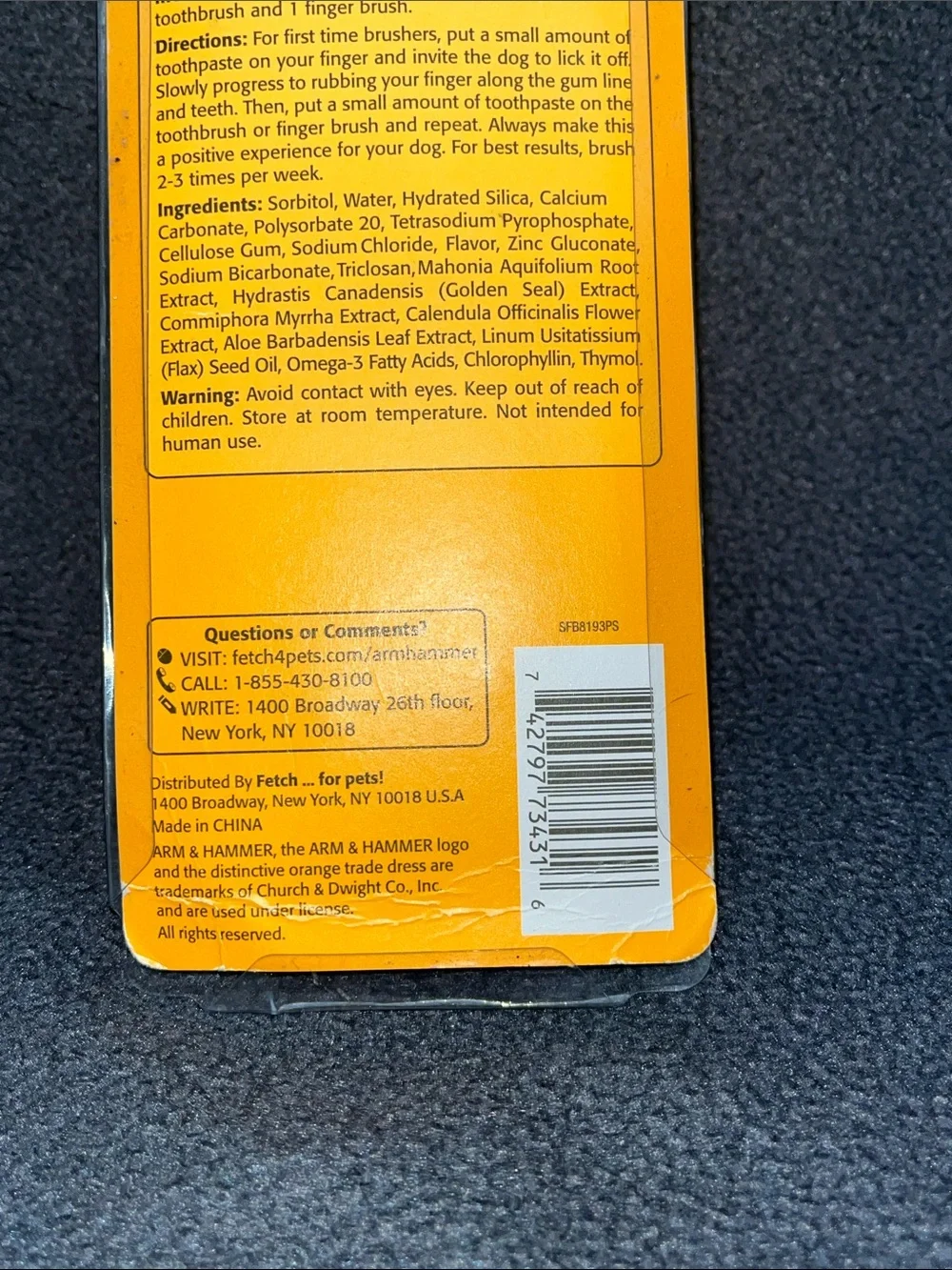 Clinical Care Max Strength Dog Toothbrush Set - Orange